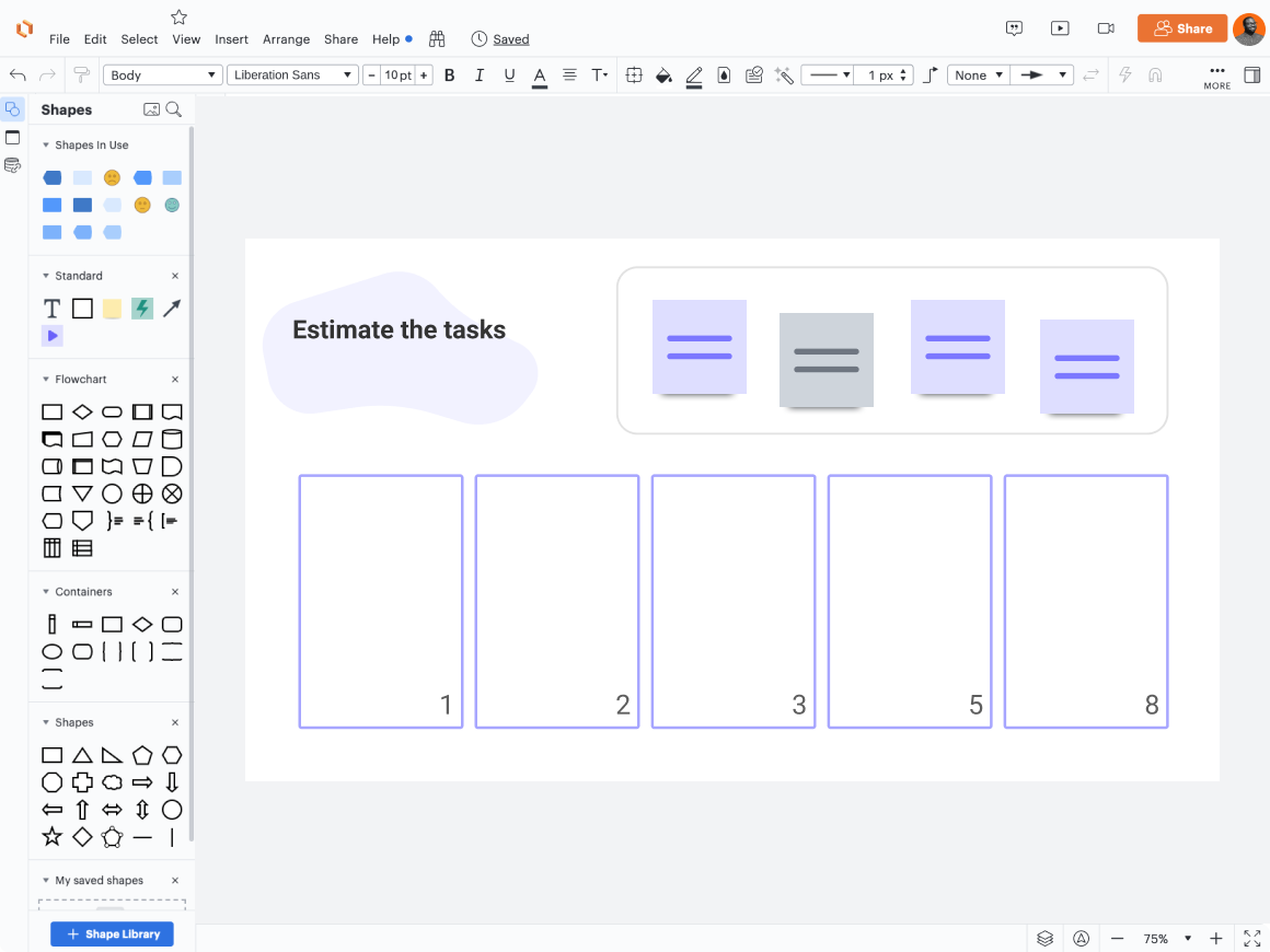 Estimate the tasks template