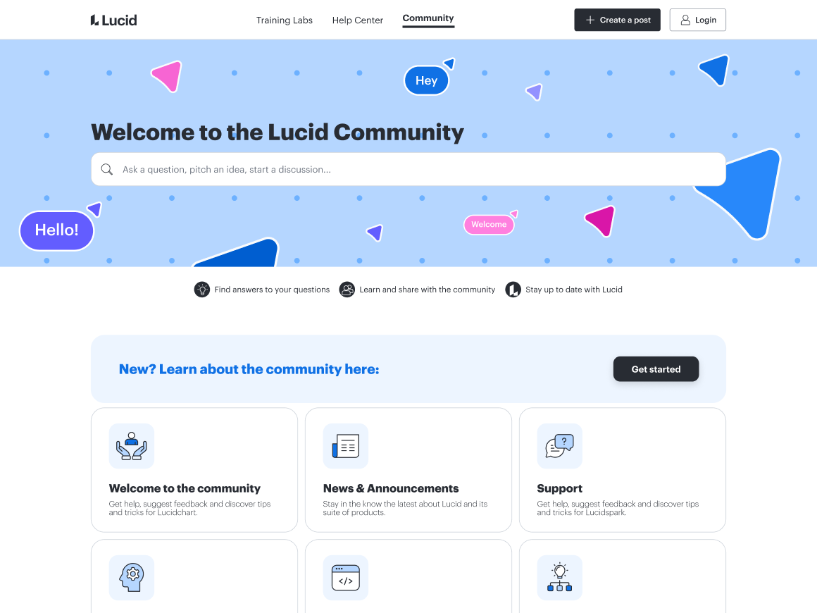 lucid community platform homepage