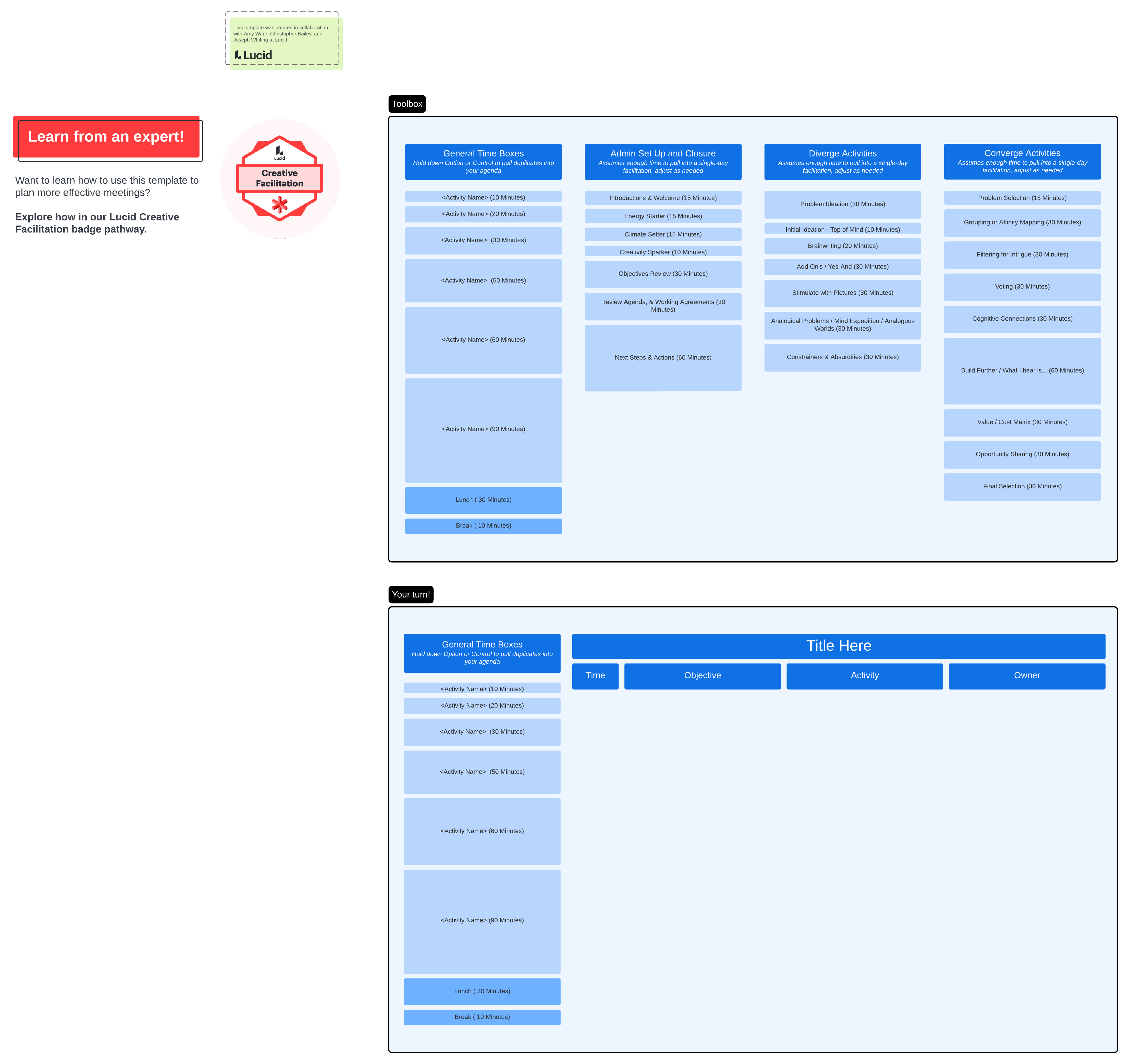 facilitator agenda template