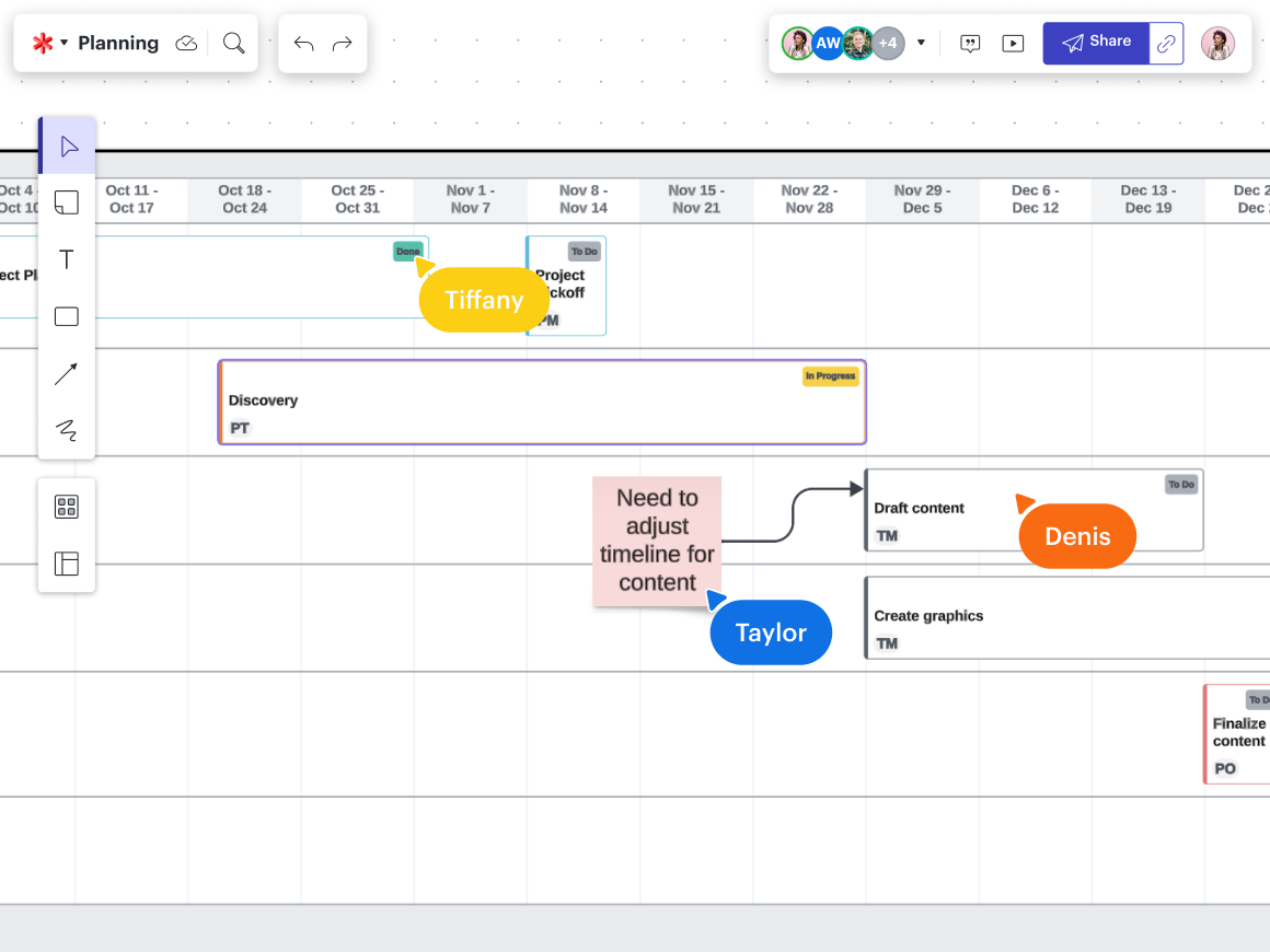 project timeline in lucidspark