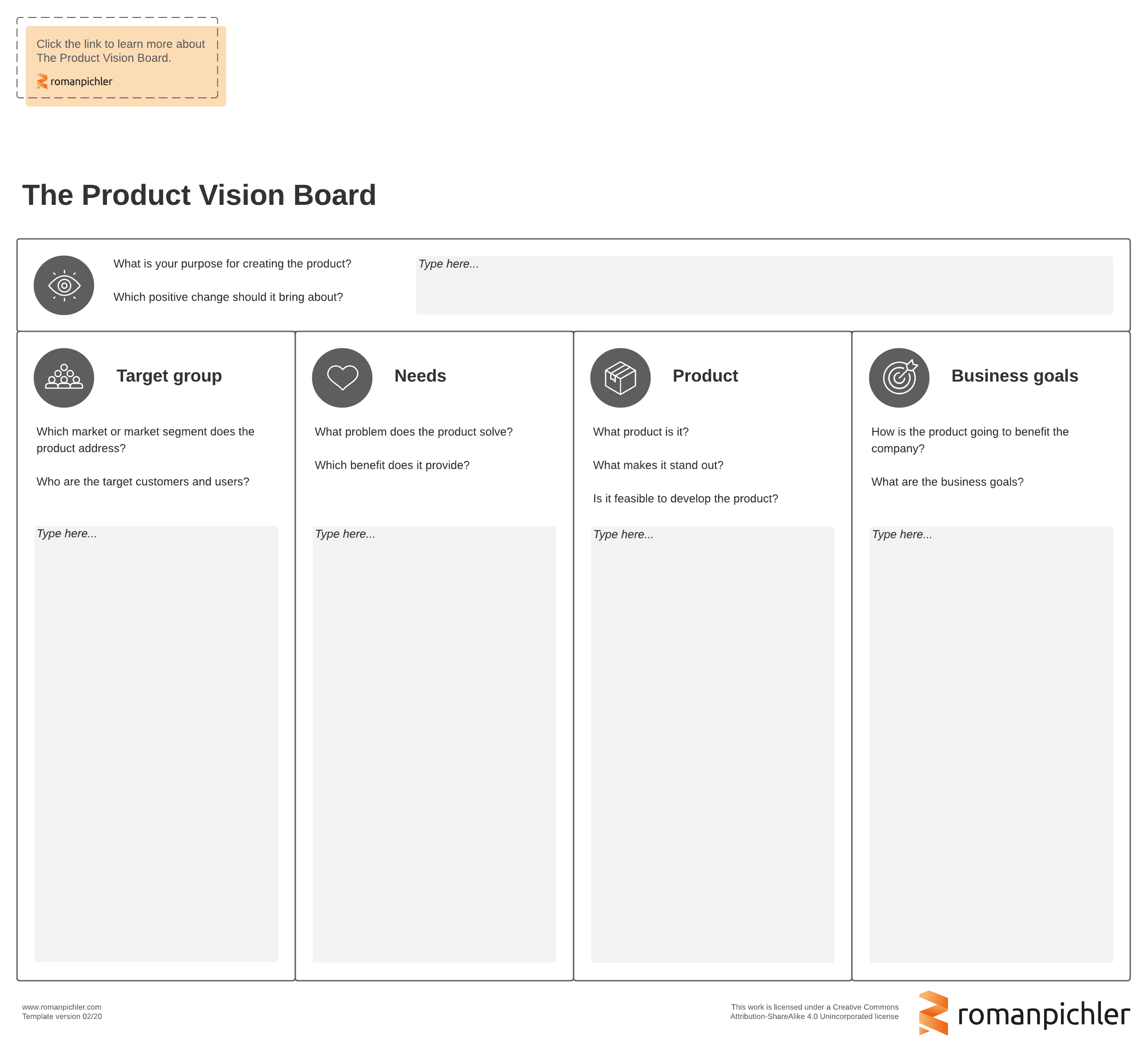 product vision template