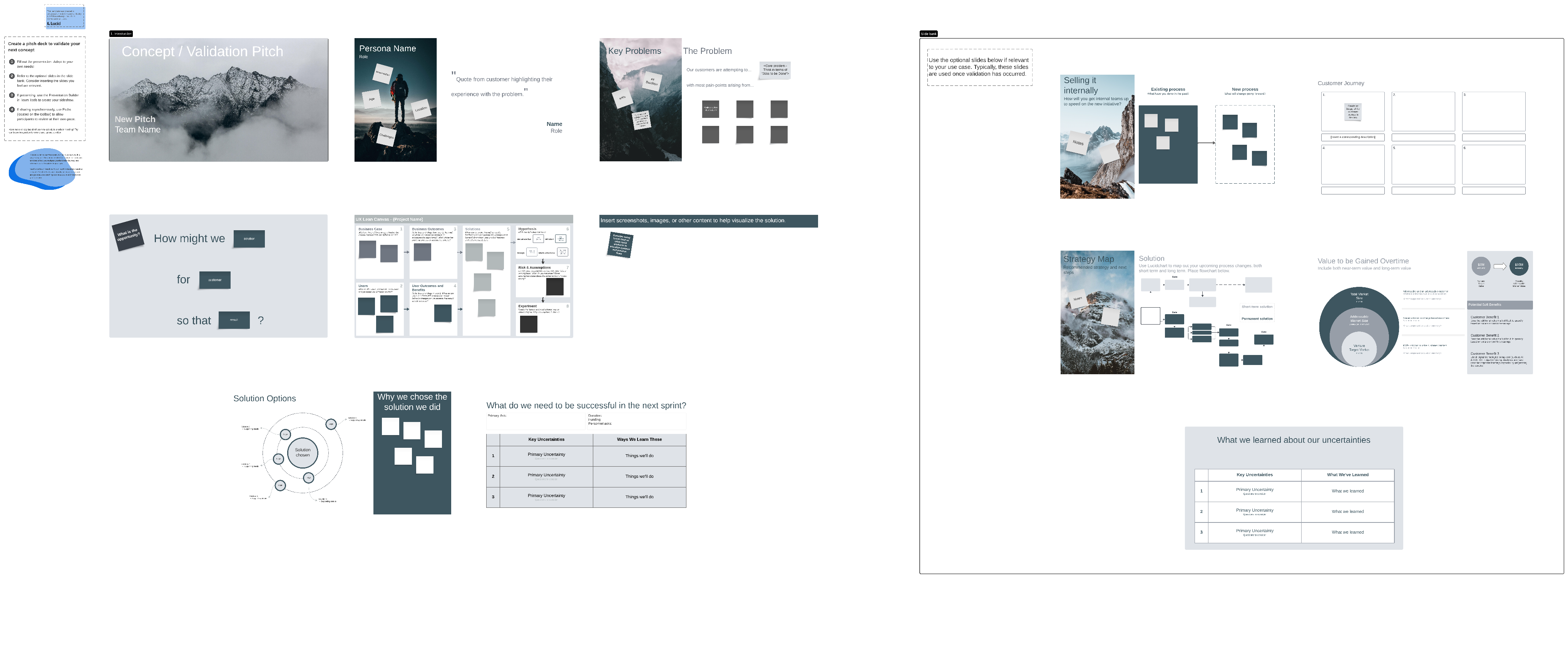 concept validation pitch template in Lucidspark